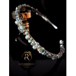 Radi handmade Диадема с маслинено зелени кристали (887)