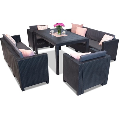 BICA Техноратанови мебели Антрацитните Colorado Apetito 8 Bica (BCCOL8ANT)