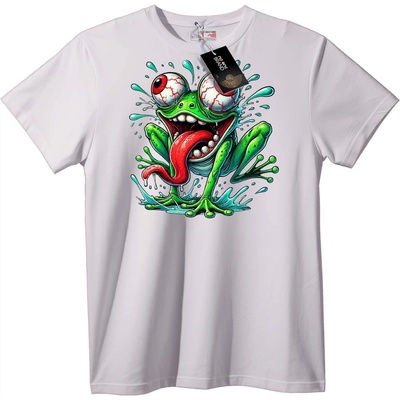 NOONEBRAND Тениска Жаба с Изпъкнали Очи - 2XL, White