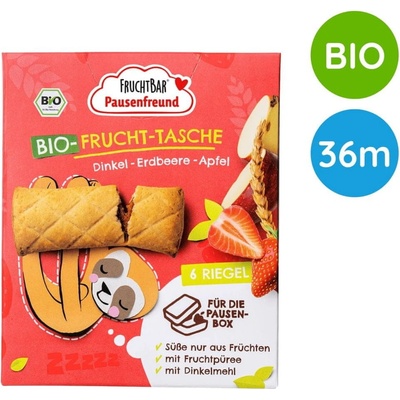 FruchtBar BIO Špaldové taštičky jahoda a jablko 6 x 22 g