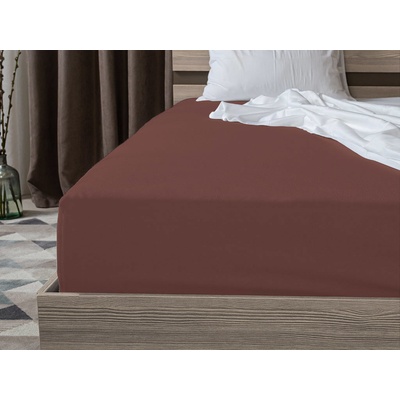 Textilomanie Jersey prostěradlo Exclusive tmavě hnědé 140x200