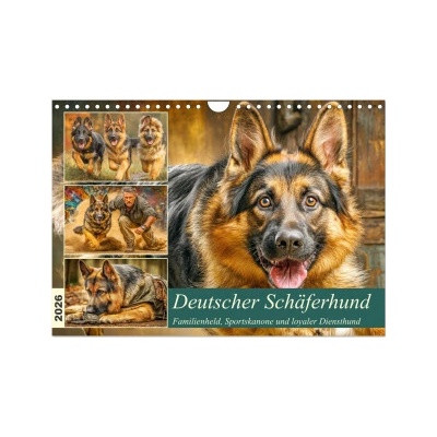 Deutscher Schäferhund. Familienheld Sportskanone und loyaler Diensthund Wand DIN A4 quer CALVENDO Monats 2026