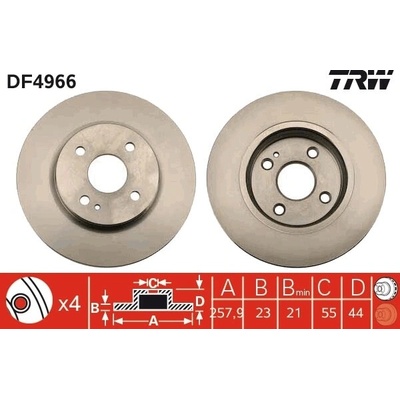 Brzdový kotúč TRW DF4966