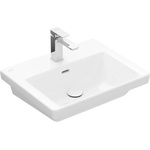Villeroy & Boch Subway 3.0 - Умивалник 55x44 см, с преливник, отвор за смесител, CeramicPlus, алпийско бяло 4A7055R1 (4A7055R1)