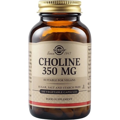 Solgar Choline, 350 mg, 100 растителни капсули, Solgar