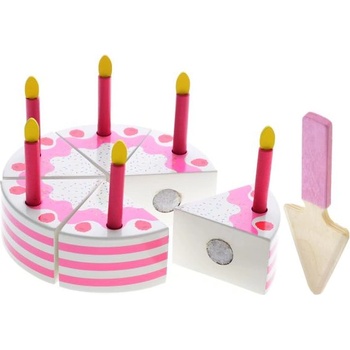 Mikro Big Tree дървена торта 15x4, 5см с 6бр. парчета торта, 6бр. свещи и 1бр. десертна лъжица