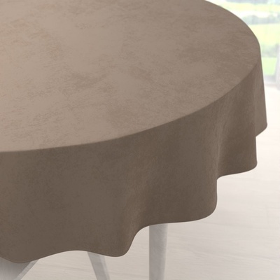Biante Velký sametový kulatý ubrus Velvet Premium SVP-005 Světle hnědý Ø 160cm
