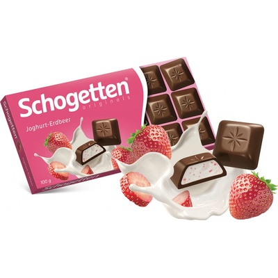 Schogetten Mléčná s náplní příchutě jogurt-jahoda 100 g