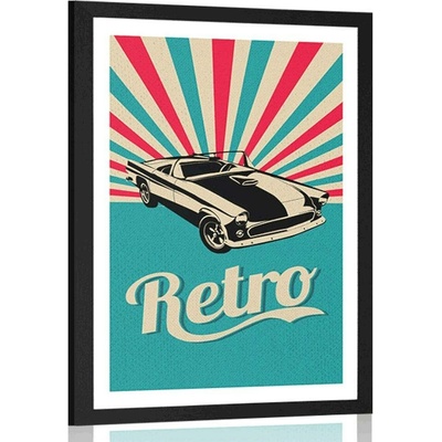 Plakát s paspartou v retro stylu - 40x60 black