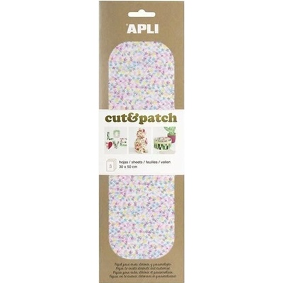 APLI Cut&Patch papír 30 x 50 cm - Hvězdičky lesklé 3 ks