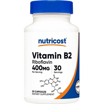 Nutricost Vitamin B2 Riboflavin 400 mg 30 kapslí