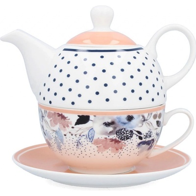 HOME Šálka+podšálka+čajník keramická 260+ 390 ml