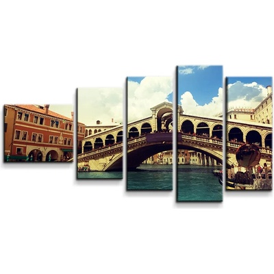 Sablio Obraz - 5-dílný Ponte di Rialto - 100x60 cm