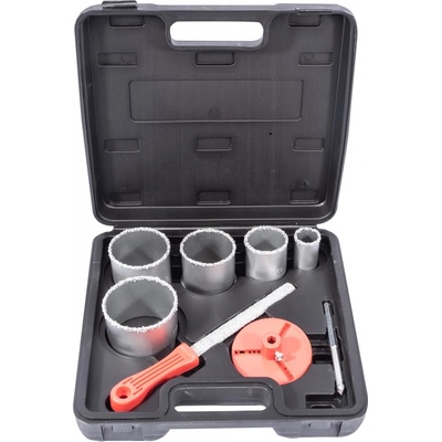 STAVTOOL Sada diamantových vykružovacích korunek 8 dílů | 33-83 mm, PVC obal - P11838