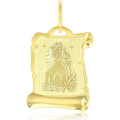 Gemmax Zlatý přívěsek na pergamenu s gravírováním znamení PANNA GUPYN 58041