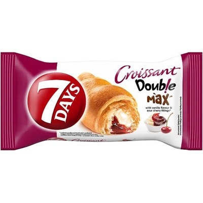 7 Days Croissant Double s náplňami s vanilkovou príchuťou a s višňami 80 g