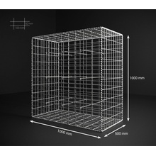 Gabionový koš 100x100x50, velikost oka 5x10cm, povrchová úprava GALFAN (95% Zn - 5% Al)