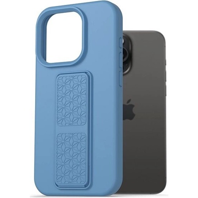 Púzdro AlzaGuard Liquid Silicone Case with Stand iPhone 15 Pro Max modré