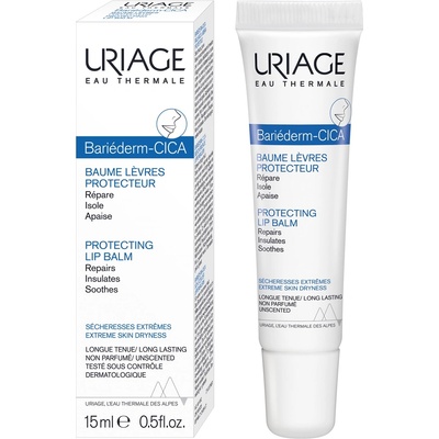 Uriage Bariederm-Cica Защитен и възстановяващ балсам за устни, 15 ml