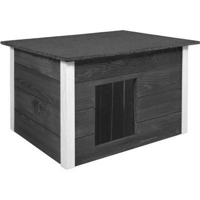 Dechland Zateplená bouda pro psa L 77x51x51 cm BP09 šedo-bílá