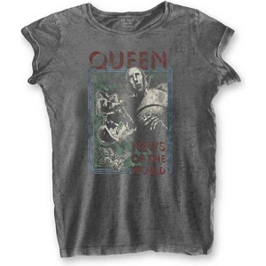 Queen News of the World Burnout Charcoal Grey L Дамски Риза (QUBOTS02LC03)