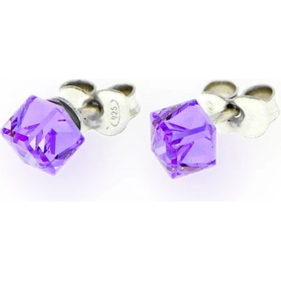 Spark Swarovski Elements Small Cube studs K48414V Violet