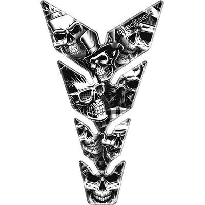Tankpad PUIG Skull Party Black & White 20594N