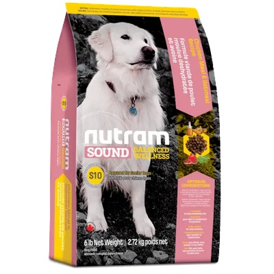 Nutram S10 Nutram Sound Balanced Wellness® Senior Natural Dog Food, Рецепта с Пиле, Овес и цяло Яйце, за възрастни кучета от всички породи над 7 години, Канада - 13, 6 кг