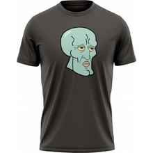 MemeMerch tričko Squidward Chad Face dark grey