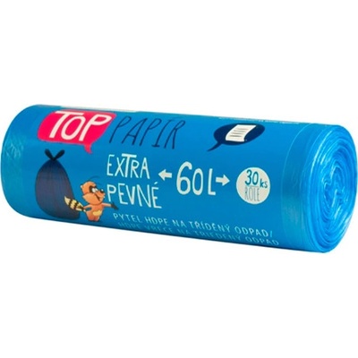VIPOR Pytel HDPE na tříděný odpad, papír 60L, modrý TOP/30ks