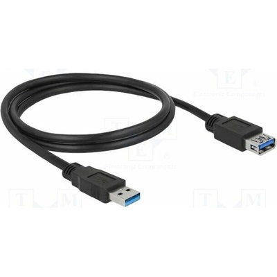 Delock 85054 USB A zásuvka USB A vidlice zlacený 1m černý