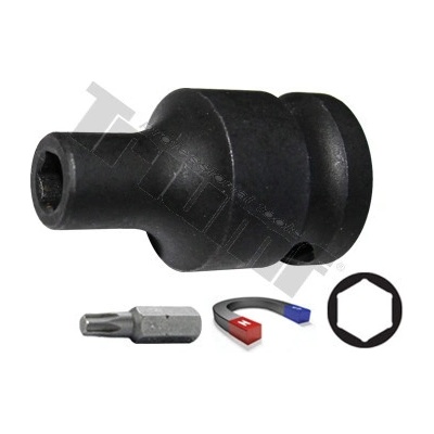 Triumf Adaptér kovaný 1/2" vstup na 1/4" bity, dĺžka 38mm s magnetom