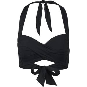 Seafolly Дамско бикини горнище Seafolly Women's Collective Twist Soft Cup Halter Bikini top - Black - размер 32 (EU) (150-2120-0110)