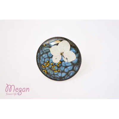 Meganflo Пръстен "Бяла хортензия