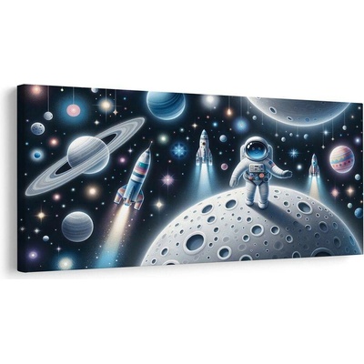 Obraz kosmonaut mezi planetami - 100x50