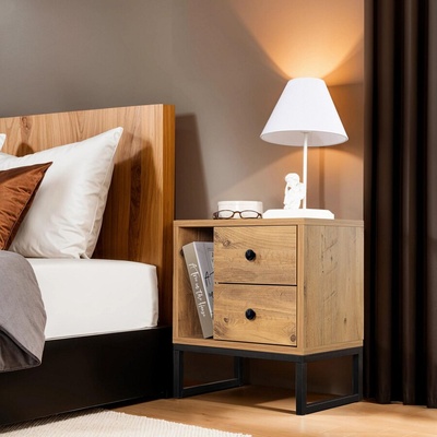 ASG Нощно шкафче Glimmer Atl. Pine Black (8684283112258)