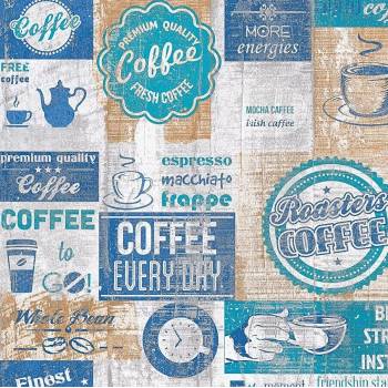 Image 1 of AS Creation Тапет за стена нетъкан кафе, бяло, сиво, синьо, тюркоаз AS Creation 33480-4