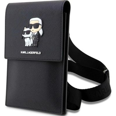 Pouzdro Karl Lagerfeld, Metal Logo NFT Wallet černé KLWBSAKCPMK