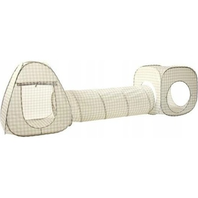 3 Sprouts Skládací stan 3v1 pro děti s tunelem Gingham Beige