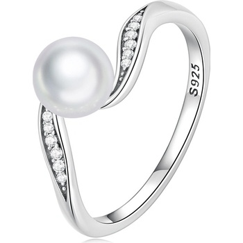 Ligot Strieborný prsteň s perlou R0010
