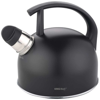 Kinghoff Свиреща чайник KH-1897 1, 5 л Матова черна неръждаема стомана (KH-1897)