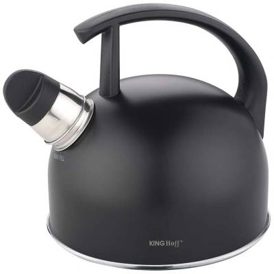 Kinghoff Свиреща чайник KH-1897 1, 5 л Матова черна неръждаема стомана (KH-1897)