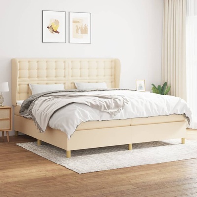vidaXL 11461.3128874 Boxspring postel s matrací krémová textil