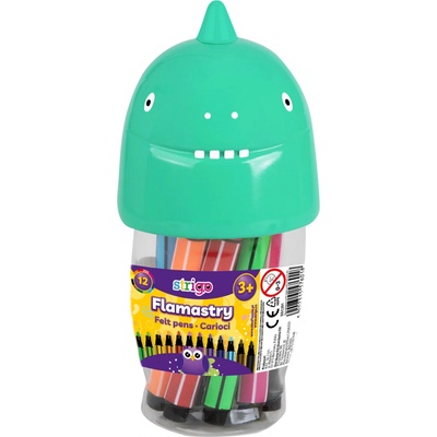 Dino Jumbo 382979 Strigo barevné fixy 12 barev