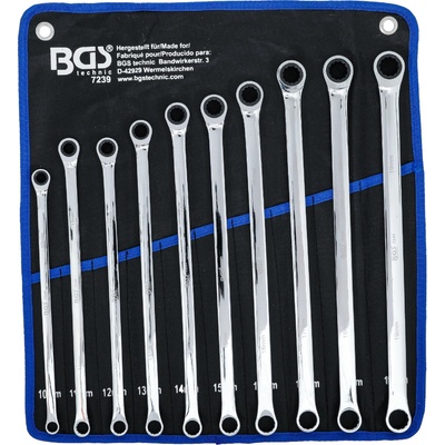 BGS Technic Sada račňových očkových kľúčov extra dlhé 10 - 19 mm 10-dielna BGS 7239