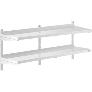 Royal Catering Стенен рафт от неръждаема стомана - 2 рафта - 40 x 140 см RCWR-1400.4 (RCWR-1400.4)