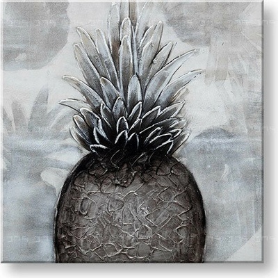 Maľovaný obraz na stenu ANANÁS 60x60 cm - 60×60 cm / Klasický 2 cm