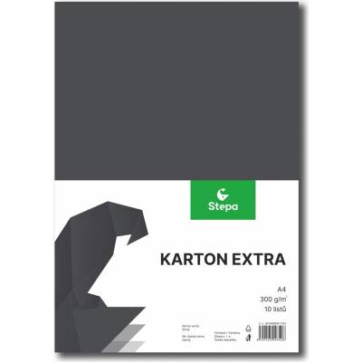 STEPA Barevný karton EXTRA 300g A4/10listů - černý Množství: bal