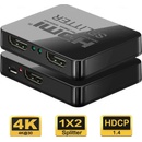 PremiumCord HDMI splitter 1-2 porty s napájením z USB 4K FULL HD 3D