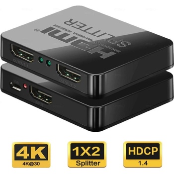 PremiumCord HDMI splitter 1-2 porty s napájením z USB 4K FULL HD 3D